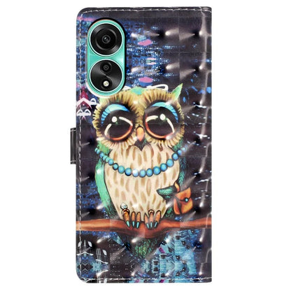 For Oppo A78 4G Case PU Leather Magnetic Closure 3D Pattern Phone Cover