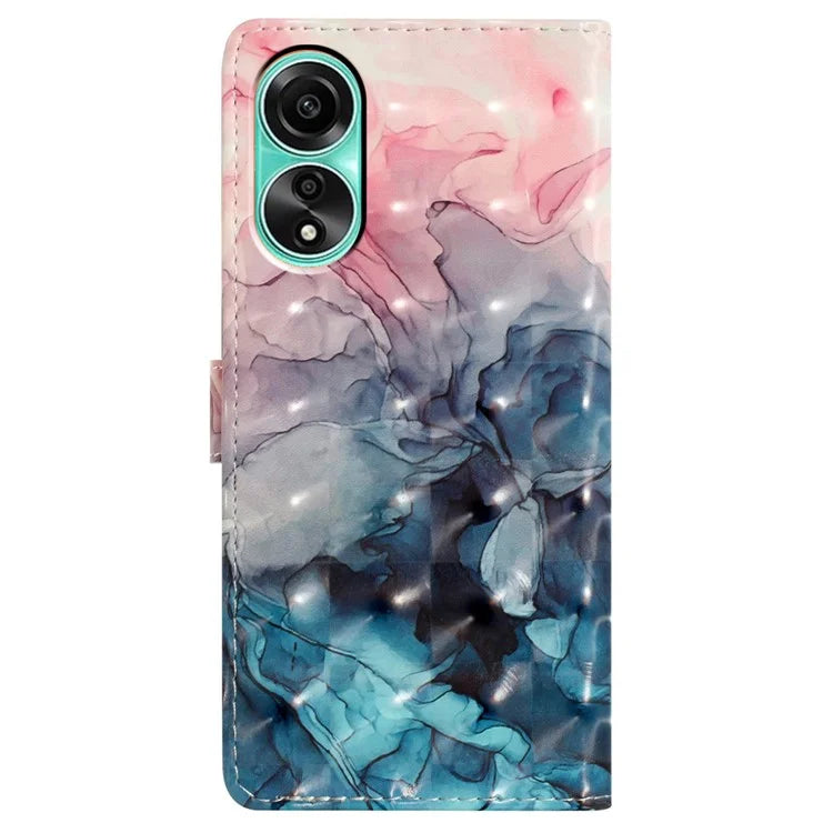 For Oppo A78 4G Case PU Leather Magnetic Closure 3D Pattern Phone Cover