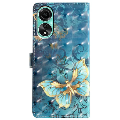 For Oppo A78 4G Case PU Leather Magnetic Closure 3D Pattern Phone Cover