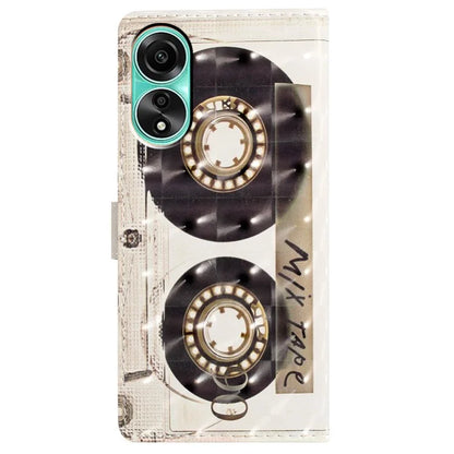 For Oppo A78 4G Case PU Leather Magnetic Closure 3D Pattern Phone Cover