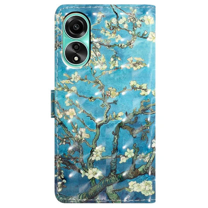 For Oppo A78 4G Case PU Leather Magnetic Closure 3D Pattern Phone Cover