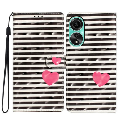 For Oppo A58 4G Case 3D Pattern PU Leather Flip Protective Phone Cover