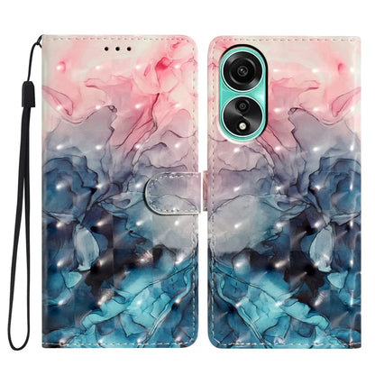 For Oppo A58 4G Case 3D Pattern PU Leather Flip Protective Phone Cover