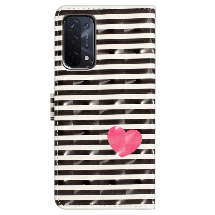 For Oppo A54 5G / A74 5G / A93 5G Case PU Leather 3D Pattern Wallet Phone Cover