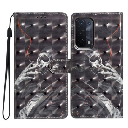 For Oppo A54 5G / A74 5G / A93 5G Case PU Leather 3D Pattern Wallet Phone Cover
