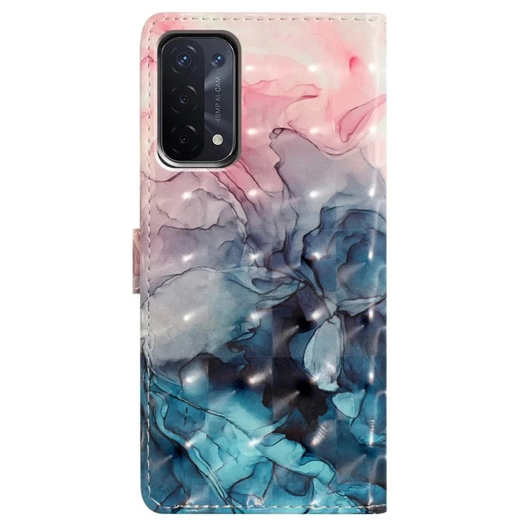 For Oppo A54 5G / A74 5G / A93 5G Case PU Leather 3D Pattern Wallet Phone Cover