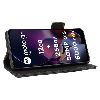 For Motorola Moto G54 5G Case PU Leather Wallet Hardware Decor Cover