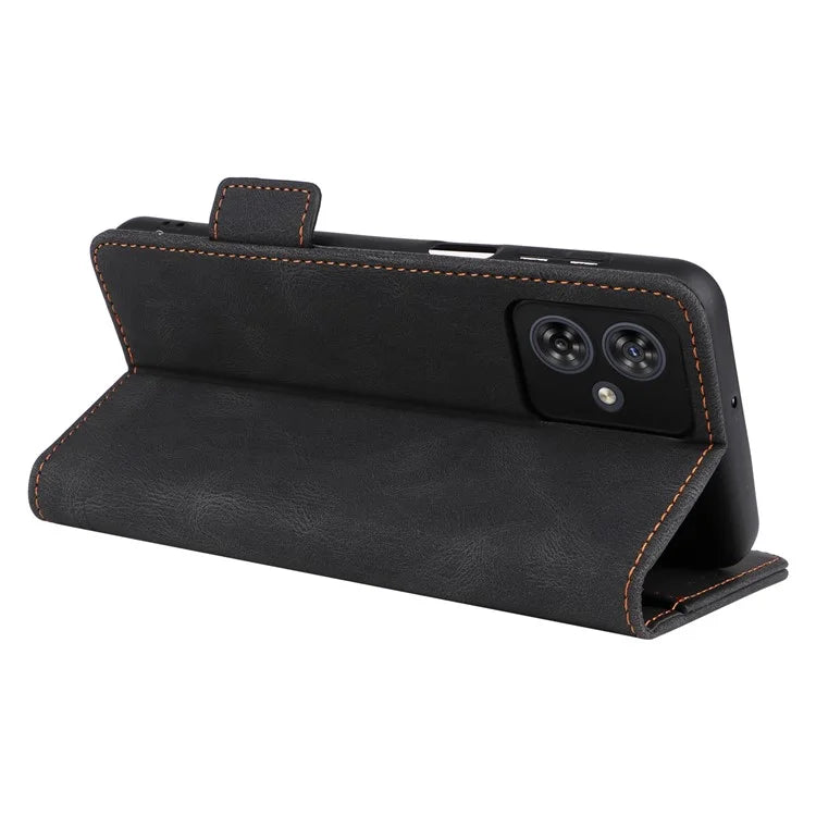 For Motorola Moto G54 5G Case PU Leather Wallet Hardware Decor Cover