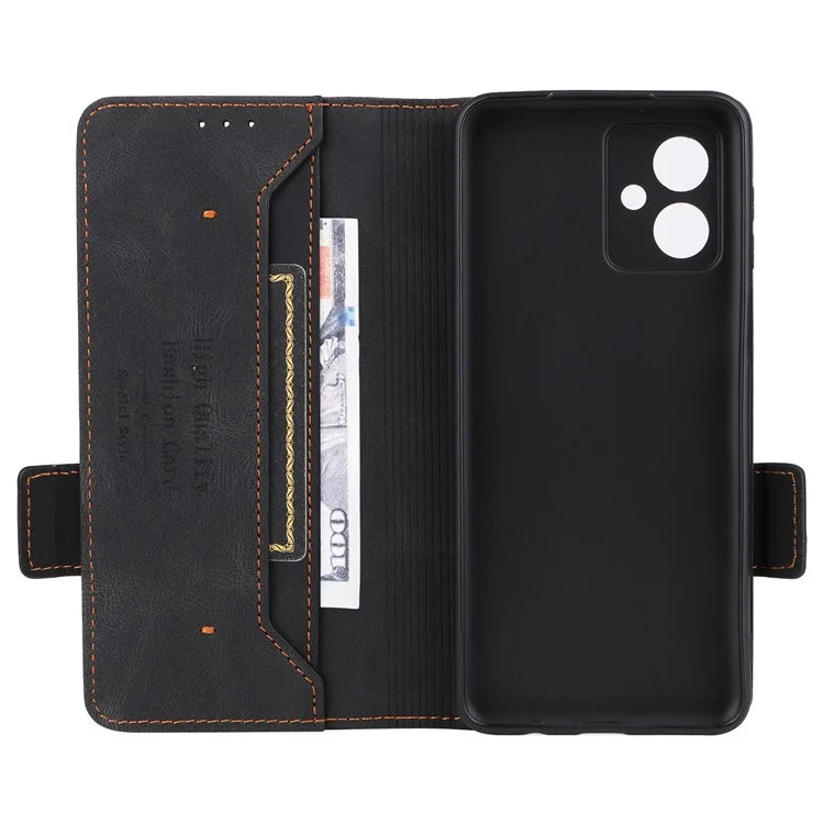 For Motorola Moto G54 5G Case PU Leather Wallet Hardware Decor Cover