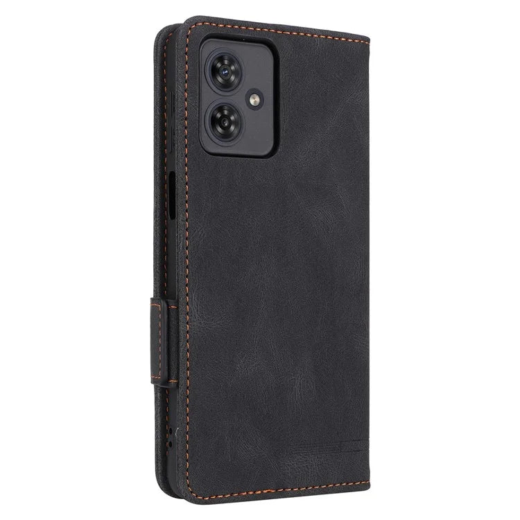 For Motorola Moto G54 5G Case PU Leather Wallet Hardware Decor Cover