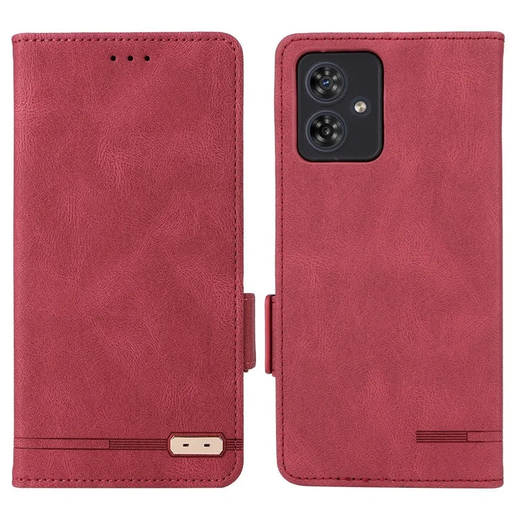 For Motorola Moto G54 5G Case PU Leather Wallet Hardware Decor Cover