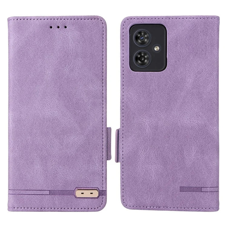 For Motorola Moto G54 5G Case PU Leather Wallet Hardware Decor Cover