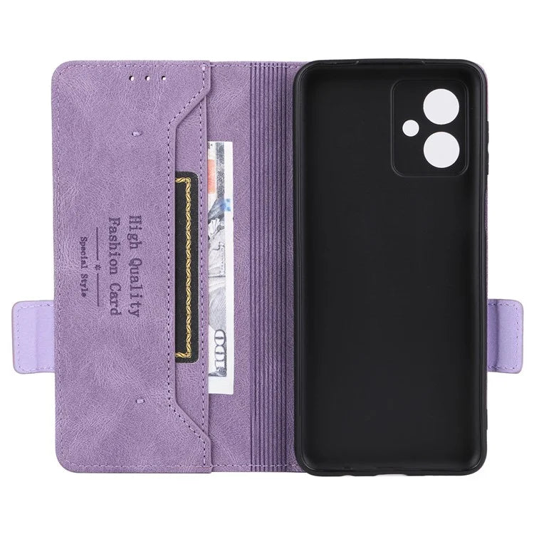 For Motorola Moto G54 5G Case PU Leather Wallet Hardware Decor Cover