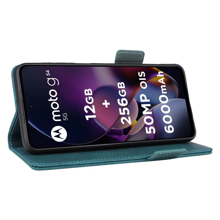 For Motorola Moto G54 5G Case PU Leather Wallet Hardware Decor Cover