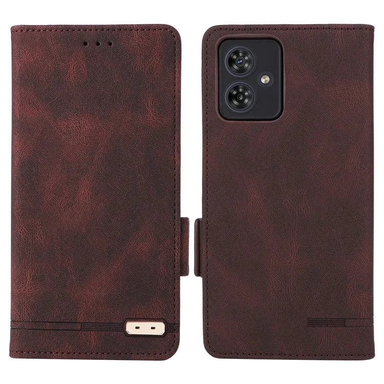 For Motorola Moto G54 5G Case PU Leather Wallet Hardware Decor Cover
