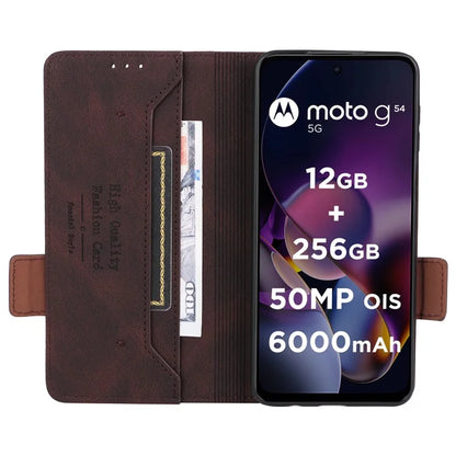 For Motorola Moto G54 5G Case PU Leather Wallet Hardware Decor Cover