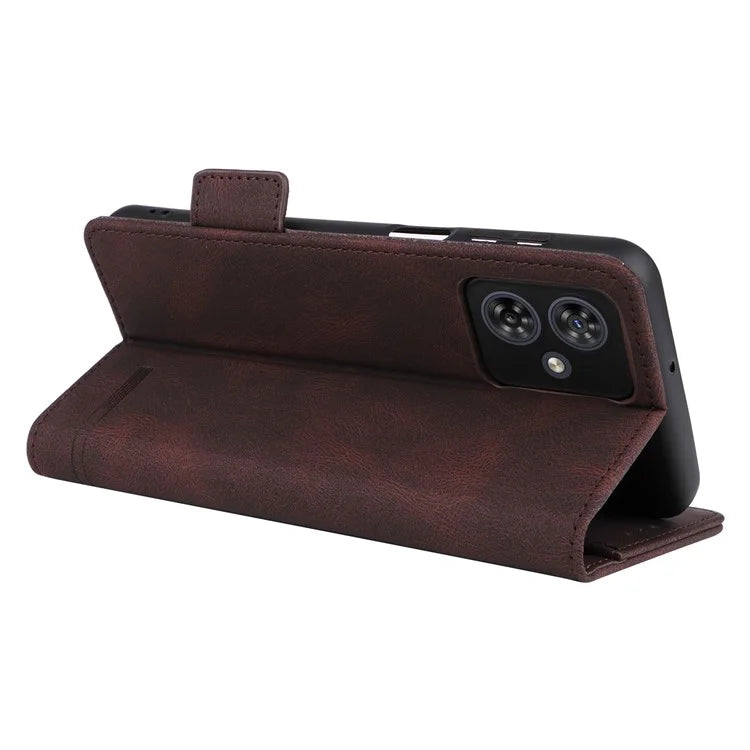 For Motorola Moto G54 5G Case PU Leather Wallet Hardware Decor Cover