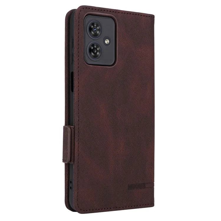 For Motorola Moto G54 5G Case PU Leather Wallet Hardware Decor Cover