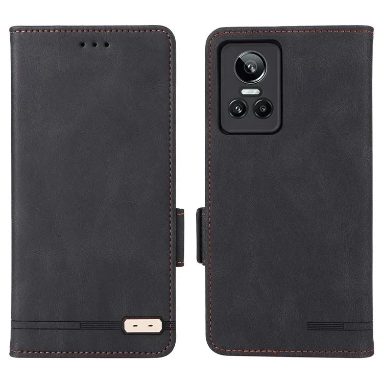 For Realme GT Neo 3 5G Case Hardware Decor Magnetic Clasp Leather Cover