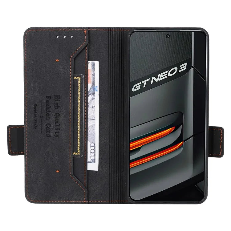 For Realme GT Neo 3 5G Case Hardware Decor Magnetic Clasp Leather Cover