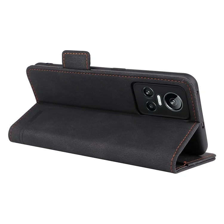 For Realme GT Neo 3 5G Case Hardware Decor Magnetic Clasp Leather Cover
