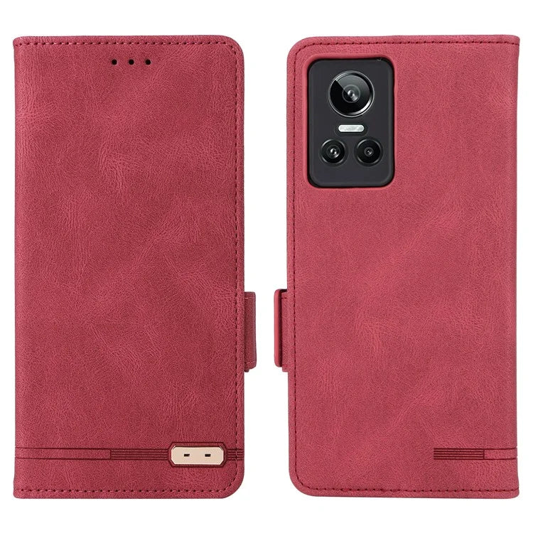 For Realme GT Neo 3 5G Case Hardware Decor Magnetic Clasp Leather Cover