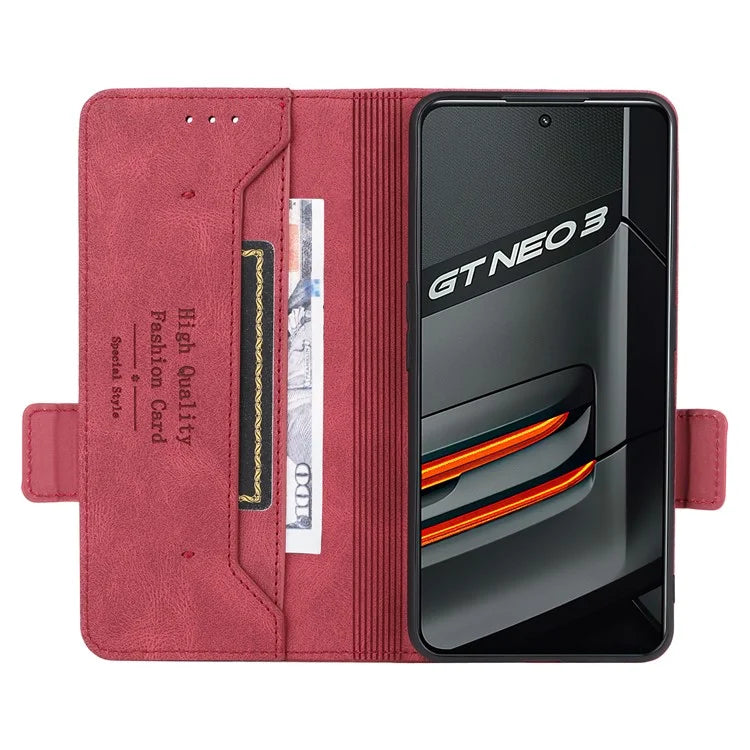 For Realme GT Neo 3 5G Case Hardware Decor Magnetic Clasp Leather Cover