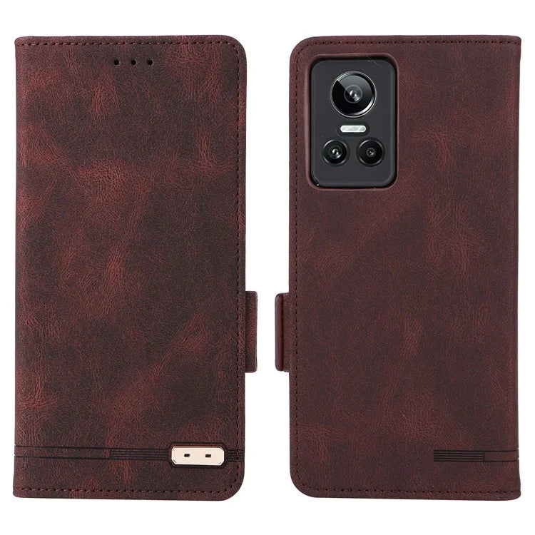 For Realme GT Neo 3 5G Case Hardware Decor Magnetic Clasp Leather Cover