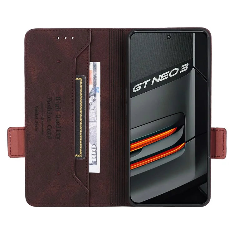 For Realme GT Neo 3 5G Case Hardware Decor Magnetic Clasp Leather Cover