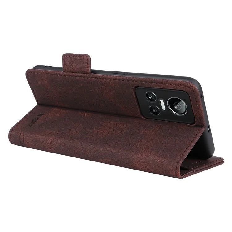 For Realme GT Neo 3 5G Case Hardware Decor Magnetic Clasp Leather Cover