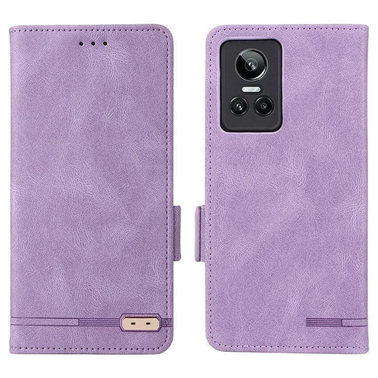 For Realme GT Neo 3 5G Case Hardware Decor Magnetic Clasp Leather Cover