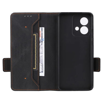 For Motorola Edge 40 Neo 5G Case PU Leather Wallet Cover with Hardware Decor