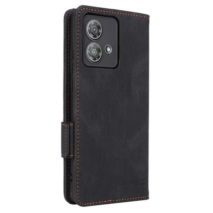 For Motorola Edge 40 Neo 5G Case PU Leather Wallet Cover with Hardware Decor