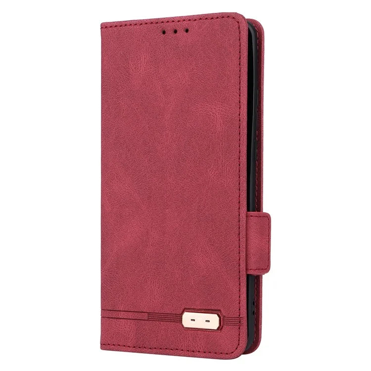 For Motorola Edge 40 Neo 5G Case PU Leather Wallet Cover with Hardware Decor