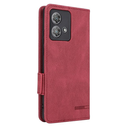 For Motorola Edge 40 Neo 5G Case PU Leather Wallet Cover with Hardware Decor