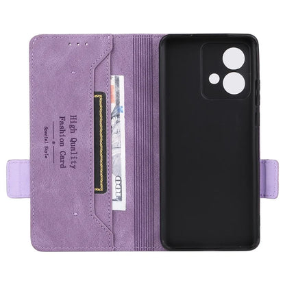 For Motorola Edge 40 Neo 5G Case PU Leather Wallet Cover with Hardware Decor