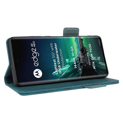 For Motorola Edge 40 Neo 5G Case PU Leather Wallet Cover with Hardware Decor