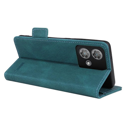 For Motorola Edge 40 Neo 5G Case PU Leather Wallet Cover with Hardware Decor