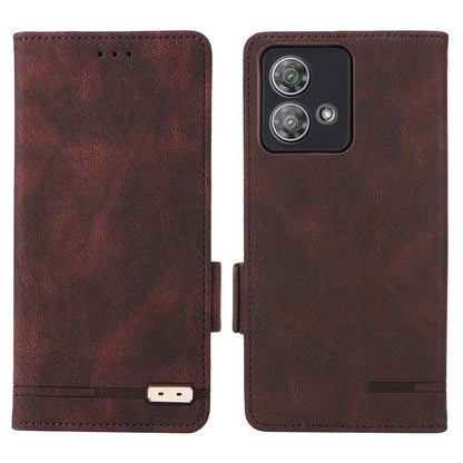 For Motorola Edge 40 Neo 5G Case PU Leather Wallet Cover with Hardware Decor