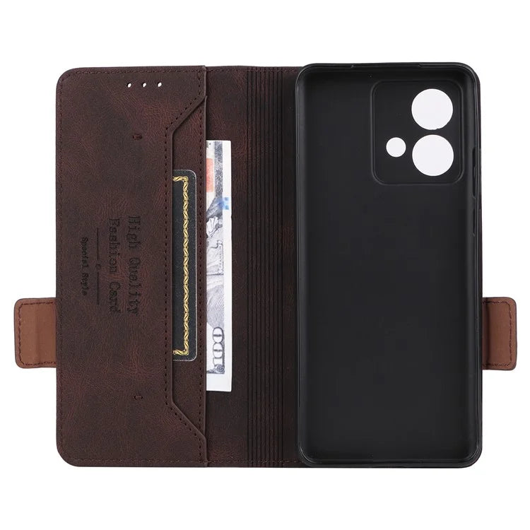 For Motorola Edge 40 Neo 5G Case PU Leather Wallet Cover with Hardware Decor