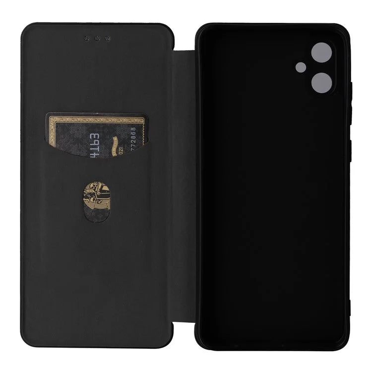 For Samsung Galaxy A05 4G Case Carbon Fiber Texture Leather Phone Cover