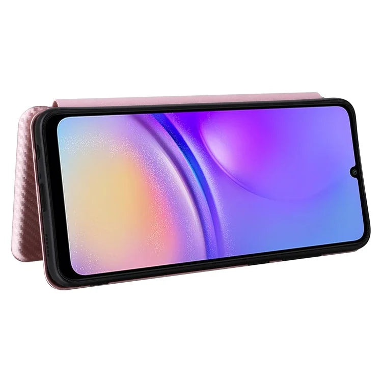 For Samsung Galaxy A05 4G Case Carbon Fiber Texture Leather Phone Cover