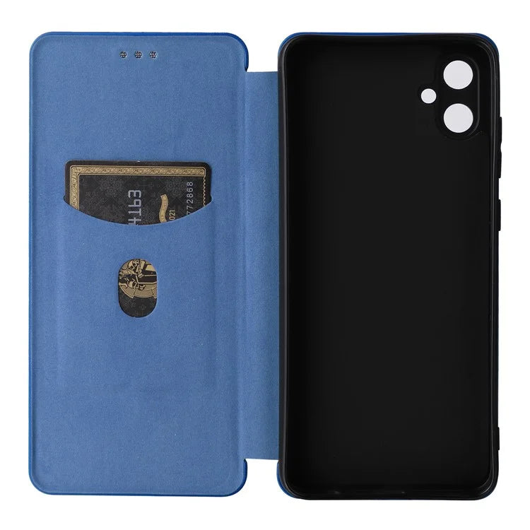 For Samsung Galaxy A05 4G Case Carbon Fiber Texture Leather Phone Cover