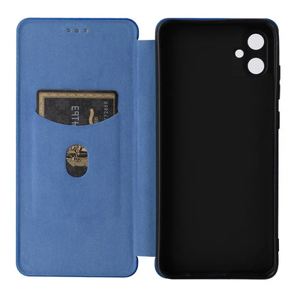 For Samsung Galaxy A05 4G Case Carbon Fiber Texture Leather Phone Cover