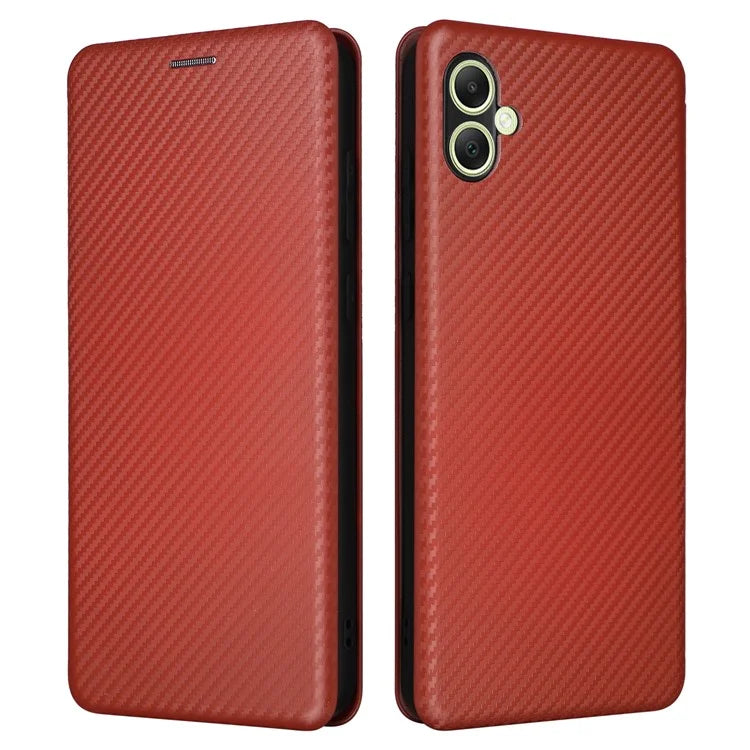 For Samsung Galaxy A05 4G Case Carbon Fiber Texture Leather Phone Cover