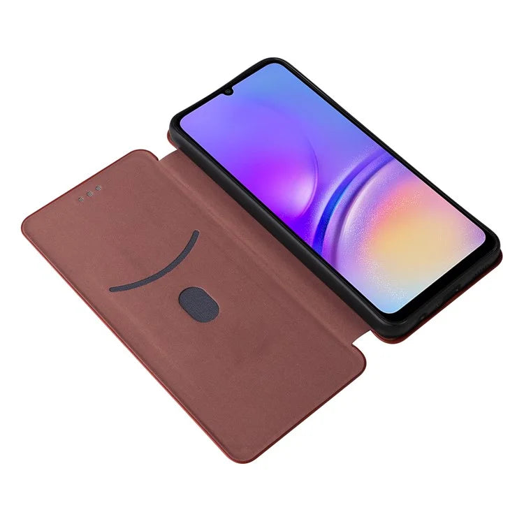For Samsung Galaxy A05 4G Case Carbon Fiber Texture Leather Phone Cover