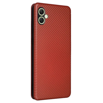 For Samsung Galaxy A05 4G Case Carbon Fiber Texture Leather Phone Cover