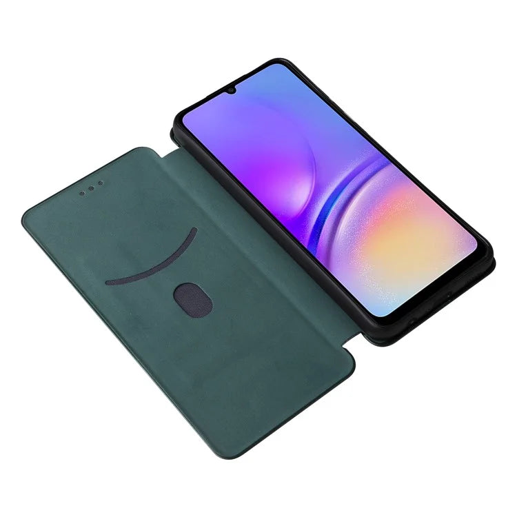 For Samsung Galaxy A05 4G Case Carbon Fiber Texture Leather Phone Cover