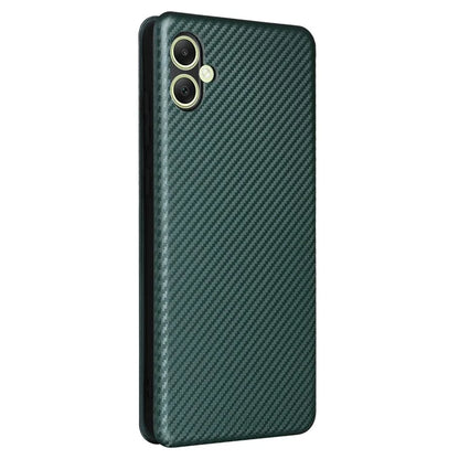 For Samsung Galaxy A05 4G Case Carbon Fiber Texture Leather Phone Cover