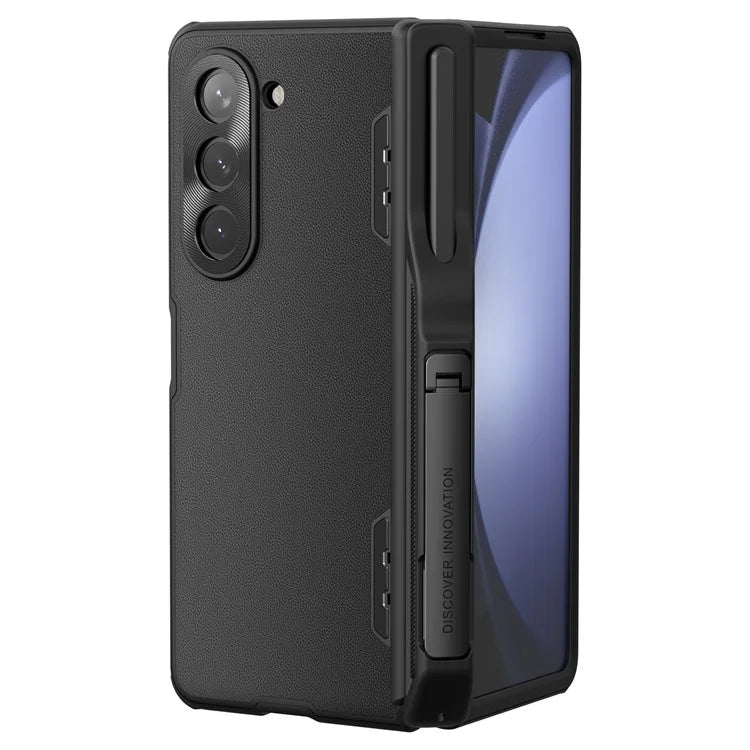 NILLKIN For Samsung Galaxy Z Fold5 5G W24 Case PU Leather Coated PC+TPU Phone Cover with Pen Slot